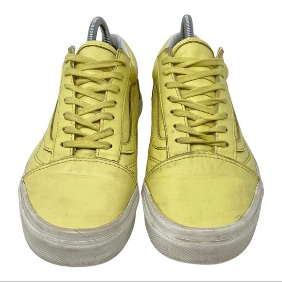 Vans Old Skool Yellow Pastel Leather Sneaker Unisex Size W 7 M 5.5 - Picture 2 of 10